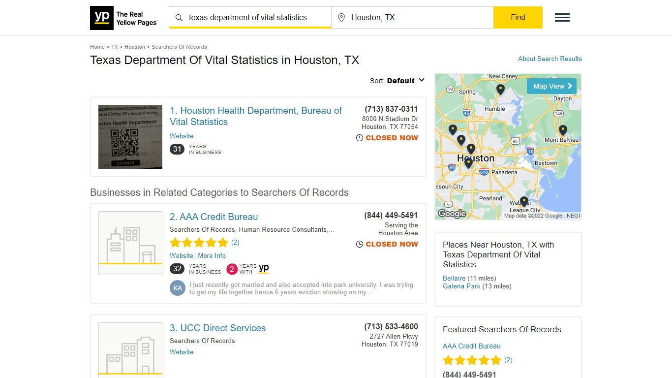 Texas Department Of Vital Statistics in Houston, TX with Reviews - YP.com