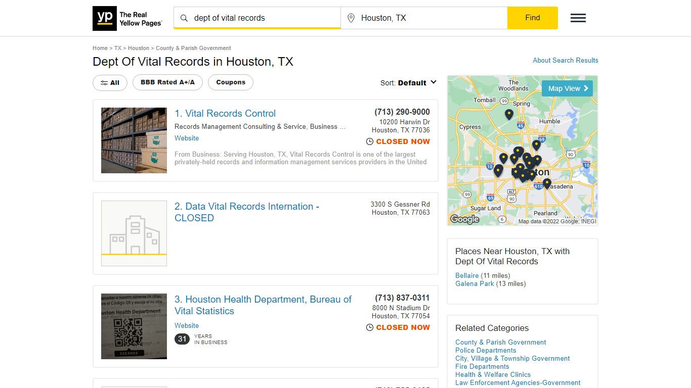 Dept Of Vital Records in Houston, TX with Reviews - YP.com